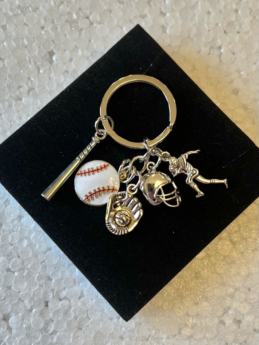 Baseball Theme Bag Charm/Keyring